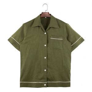 Camisa de Verano Personalizada para Hombre, con Cuello Cubano, Bloques de Color y Cierre de Hebilla, Manga Corta - Product Image 1