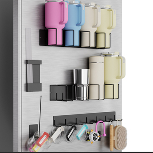 Estante de almacenamiento de botellas de agua para refrigerador con organizador de tapa Portavasos Stanley magnético para refrigerador - Product Image 5