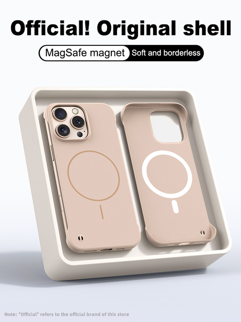 Slim Frameless Magnetic Anti-drop Protective Shell Wireless Charge Compatible for iPhone Samsung Xiaomi Huawei Smartphones