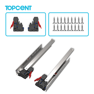 Untuk Topcent kabinet otomatis laci saluran teleskopik ekstensi penuh Undermount Slide lembut Dekat bantalan bola furnitur Modern - Product Image 2
