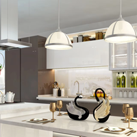 Set Dapur Modular Mewah Modern Gaya Italia dengan Finishing Lacquer High Gloss, Kabinet Dapur Tanpa Gagang, dan Meja Pulau Waterfall