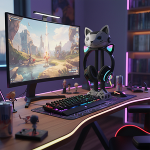 Cuffie Over-Ear Myrva con Impronta di Gatto, Wireless Bluetooth 5.0, RGB Gaming, Controllo Touch e Bass Boost - Product Image 3