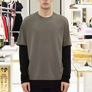 เสื้อยืดแขนยาวผ้าไหมแท้ 100% แบบเรียบง่ายสำหรับใส่ในโอกาสทางการ พร้อมตะเข็บตัดสี - Product Image 3