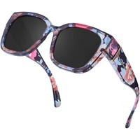 Lunettes de soleil polarisées carrées grand format pour femmes avec protection UV400, monture intégrale pour la conduite et le cyclisme