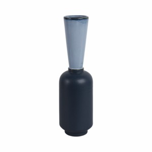 Vaso in ceramica moderno a forma di cilindro, colore blu grigio, per decorazioni per la casa, soggiorno, camera da letto, ufficio - Product Image 1
