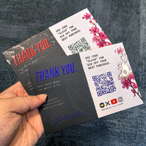Cartes d'emballage personnalisées avec code QR imprimé, cartes <span class=keywords><strong>de</strong></span> remerciement et d'avis à insérer pour les boutiques et les petites entreprises, promotionnelles - Product Image 2