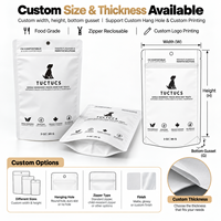 Sachet Doypack Personnalisé Imprimé avec Fermeture Éclair pour Aliments pour Animaux : Friandises pour Chiens, Friandises pour Chats, Aliments Lyophilisés et Aliments Secs