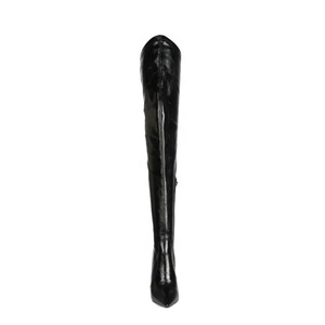 Botas Altas Sexy Plus Size 47 para Mulheres, Botas Justas até o Joelho com Zíper Lateral, Botas Longas de Salto Fino - Product Image 6