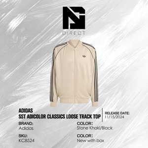 ADIDAS SST Adicolor เสื้อแจ็กเก็ตแขนยาวสีเบจผู้ชายมีซิปคอตั้งสไตล์สปอร์ตแจ็คเก็ตฤดูใบไม้ร่วง - Product Image 6
