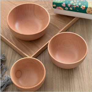 Assiettes et bols en bois imprimés rustiques personnalisés écologiques et faits à la main à bas prix avec cuillères pour fournitures de buffet de cuisine à salade - Product Image 3