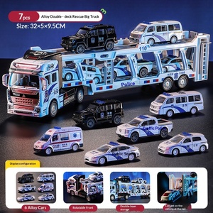 Nouveau jouet transfrontalier : Transporteur <span class=keywords><strong>de</strong></span> voitures <span class=keywords><strong>de</strong></span> police en alliage <span class=keywords><strong>de</strong></span> 32 cm avec ensemble <span class=keywords><strong>de</strong></span> 6 modèles <span class=keywords><strong>de</strong></span> véhicules <span class=keywords><strong>de</strong></span> sauvetage à grue, modèle <span class=keywords><strong>de</strong></span> véhicule <span class=keywords><strong>de</strong></span> sauvetage à grue, échelle 1:48, Control the Force - Product Image 6