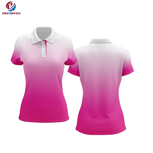 <span class=keywords><strong>Polo</strong></span> <span class=keywords><strong>pour</strong></span> femmes à manches courtes, dégradé <span class=keywords><strong>blanc</strong></span> à pêche, dernier design, sur mesure, respirant <span class=keywords><strong>pour</strong></span> l'été - Product Image 3