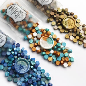 Perles de cire à cacheter, 100 pièces, granulés octogonaux de couleurs mélangées pour l'artisanat et la mise sous sceau - Product Image 1