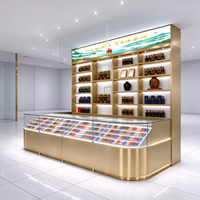 Vitrine Moderne pour Magasin de Détail, Présentoir à Liqueurs et Vins pour Boutiques de Tabac, Vitrine en Verre Personnalisée avec Éclairage LED, Durable et Écologique