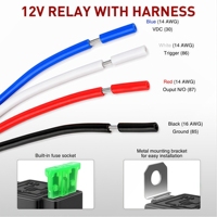Kit de relais fusible 4 broches 30A 12V, relais JD1912 avec faisceau de câblage, relais automobile 30 ampères 12 volts avec fusible pour bateau, voiture, camion, camping-car