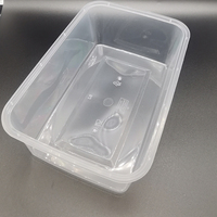 Boîte à lunch jetable transparente en plastique pour vente en gros, conteneur alimentaire à emporter avec couvercle