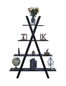 홈 장식 4 계층 나무 책장 보관 주최자 나무 식물 꽃 디스플레이 스탠드 책장 책장 책꽂이 - Product Image 2