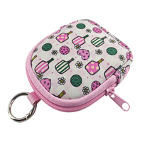 Pochette personnalisée en néoprène pour pickleball, mini porte-monnaie pour femme, trousse à maquillage pour écouteurs avec porte-clés métallique détachable