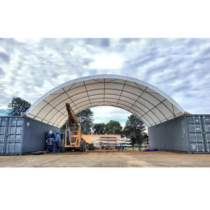 Hot bán 40ft x 40ft Haven hangar Bìa tùy chỉnh tán kim loại cấu trúc vận chuyển container duy nhất giàn kim loại tán nơi trú ẩn - Product Image 5