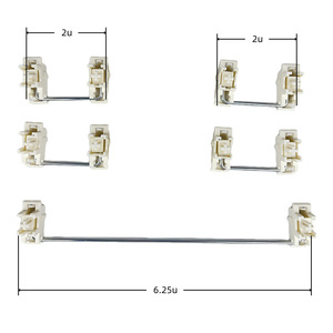 iTLY White Metal Satellite Stabilizers For Mechanical <b>Keyboard</b> With Steel Plate And Gold Plated <b>Wire</b> Balance Bar - Product Image 4