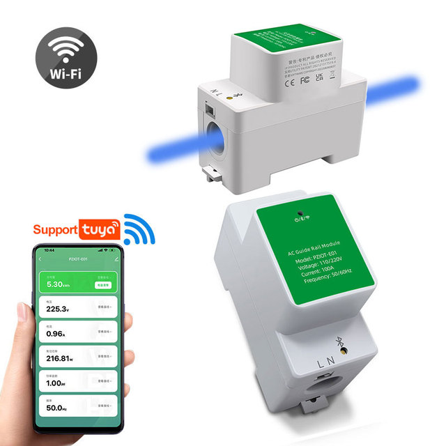 MITE 6in1 110V 220V Volt Amp Power Factor Ammeter Din Rail AC Monitor Smart Wifi Electric Kwh Power Energy Meters Support Tuya