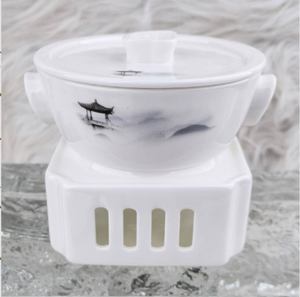 Vaisselle de luxe en porcelaine fine (45% de teneur en os) avec décor en émail à l'encre de style pavillon chinois ancien et bordure dorée à la main, idéale pour hôtels, mariages, banquets et restaurants. - Product Image 6