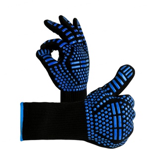 Guantes de Seguridad Antideslizantes de Nailon con Textura Completa y Microdiamantes en la Muñeca, para Uso General, Azul y Negro - Product Image 1