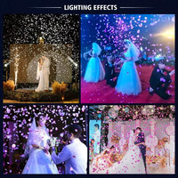 Machine à confettis flottante de type UFO, lanceur de confettis, contrôle DMX 512, ventilateur à confettis magique, machine à confettis en métal LED 40m2
