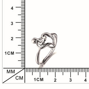 טבעת לב בס טבעת לב אמיתית, טבעת תווים, טבעת תווים 925 סטרלינג - Product Image 6