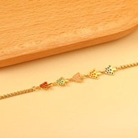 Bracelet à breloques pour enfants personnalisé unique fait à la main Bracelet chaîne champignon huile couleur bijoux cadeau pour femme