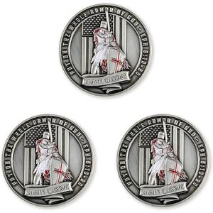 Armure complète de Dieu Challenge Coins Bronze Plaqué Be Strong In The Lord Templar Knight Souvenir Coin Creative Gift - Product Image 5