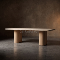 Ensemble de table à manger moderne pour l'intérieur avec 6 chaises en cuir, meubles pour la maison, la cuisine, le restaurant, l'appartement
