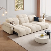 Ensemble de canapés inclinables à dossier haut sur mesure, canapé de salon moderne en tissu avec structure en bois massif et pieds en métal