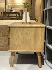 Rắn tro gỗ nightstand với ngăn kéo kép hiện đại <span class=keywords><strong>Scandinavian</strong></span> Bàn Cạnh Giường ngủ cho khách sạn phòng ngủ số lượng lớn bán buôn - Product Image 5