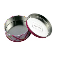 Boîte de rangement ronde en fer blanc personnalisée pour biscuits et emballage de lait, avec couvercle, vente en gros