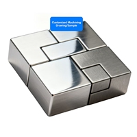 Ensemble de blocs de puzzle en acier inoxydable découpés au fil, composants de puzzle d'affichage, cube d'assemblage EDM de précision en laiton et aluminium, personnalisés OEM