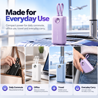 Power Bank Kabel Terintegrasi 20000mAh 35W 22.5W Pengisian Cepat Baterai Portabel Ringkas USB-C Pengisian Dua Arah Layar LED