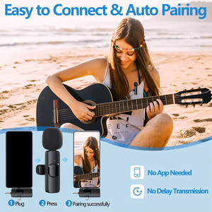 Chuyên nghiệp ve áo đa hướng 3 trong 1 USB-C giảm tiếng ồn mini không dây Lavalier Micro lavalier không dây Para - Product Image 3