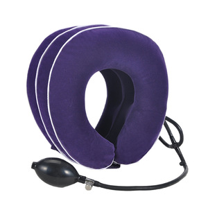 Inflatable Cervical <b>Traction</b> <b>Device</b> One Size Flocked Fabric <b>Neck</b> Brace For Home Use Manual Operation - Product Image 5