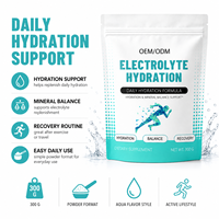 Poudre d'électrolytes pour l'hydratation quotidienne au citron et au citron vert, enrichie en chlorure de sodium, potassium, magnésium et calcium, pour adultes, fabrication ODM/OEM, marque privée
