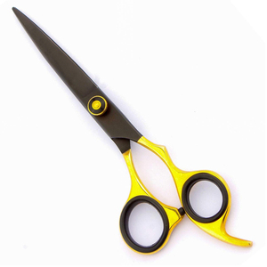 Ciseaux de coiffure professionnels en acier inoxydable à pointe arrondie, outil de barbier avec repose-doigts réglable en plastique - Product Image 4