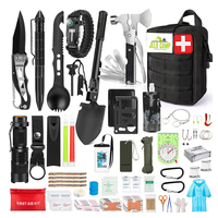 Kit de survie professionnel d'urgence 235 en 1 & équipement de survie en cas d'aventure en milieu sauvage, de camping, de tremblement de terre, de sécurité, trousse de premiers soins