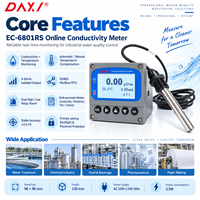 Contrôleur de conductivité pour tour de refroidissement RS485 4-20mA, mesureur EC TDS avec électrode en acier inoxydable K1.0 K10 pour eau de circulation