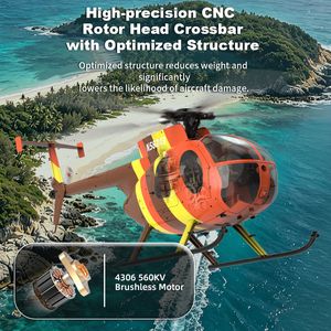 2026 New 1:16 Scale 2.4G SJY-F118S(MD500) 9 Channels 6G GPS RC Helicopter With Brushless Motor Optical Flow Positioning RC <b>Toys</b> - Product Image 6