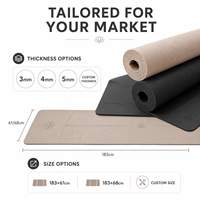 Tapis de yoga en caoutchouc naturel PU personnalisé en gros, antidérapant, épais, avec étiquette privée, fabricant OEM