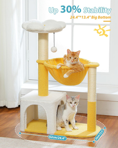 Arbre à chat de luxe écologique 2024 avec griffoir en sisal, emballé en carton pour utilisation intérieure/extérieure, idéal pour l'escalade des chats - Product Image 2