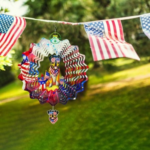 Molinetes de Viento Metálicos con Diseño de Perro Americano, Molinillo de Viento Colgante para Decoración de Exteriores, Molinillo de Viento de 12 Pulgadas para Adorno Navideño - Product Image 3