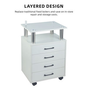 Beauty Opslag Draagbare Werkstation Grote Capaciteit Multi-Layer Gezoneerde Stalen <span class=keywords><strong>Trolley</strong></span> Voor Schoonheidssalons - Product Image 3