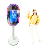 Photomaton 360° traditionnel et populaire, écran tactile interactif, cadre métallique, impression instantanée, compatible smartphones et iPad