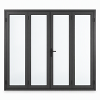 Porte pliante en aluminium sur mesure, paroi de séparation, verre trempé, porte patio en alliage d'aluminium, design coulissant pliant, pliable